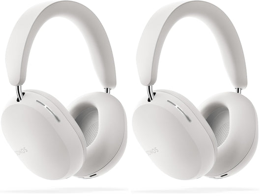 Sonos Ace | Noise Cancelling Wireless Over-Ear Headphones with Bluetooth, 30-Hour Battery Life, Spatial Audio, Dolby Atmos, Dynamic Head Tracking - White (Pack of 2)