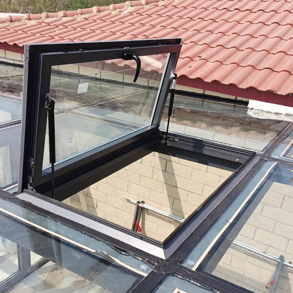 Skylights & Roof Windows;Skylight Window - Square/Rectangle;Roof Skylights;Manual Ventilation Partition Mounted Skylight,Aluminium Alloy + Double Glass Skylight (5 Size) (35"×20")
