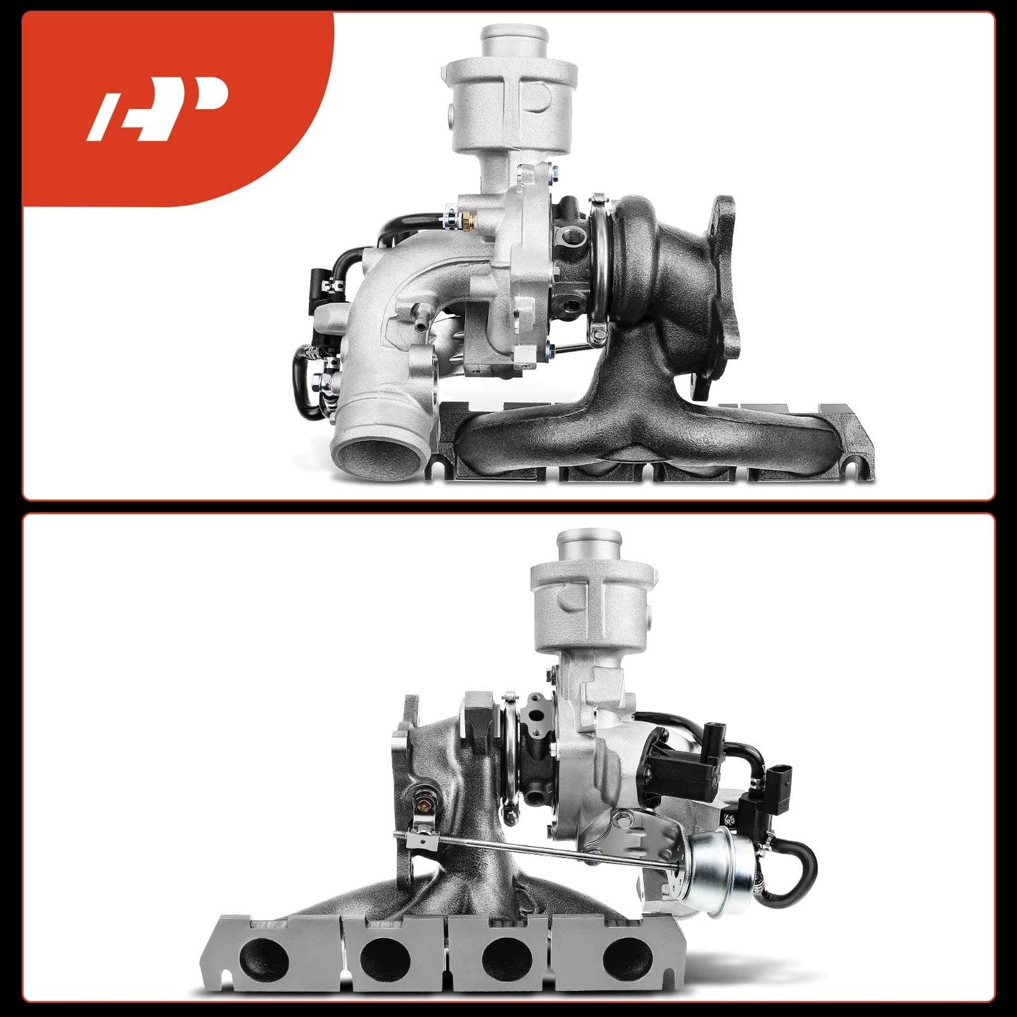 A-Premium K03 Turbo Turbocharger Kit with Gasket and Wastegate Actuator - Replaces 06H145702S, 06H145702L - Compatible with Audi A4, A4 Quattro, A5, A5 Quattro, A6, A6 Quattro, allroad, Q5, 2.0L, TFSI