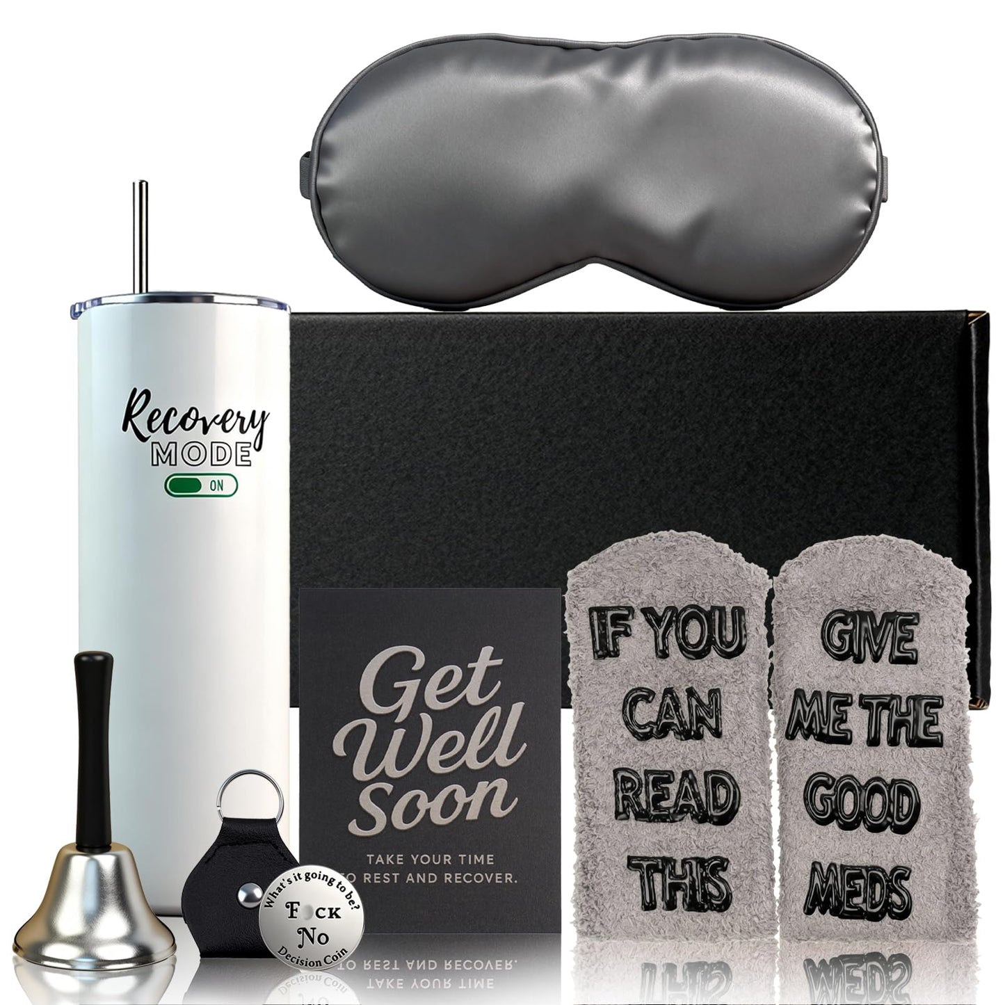 Funny Get Well Soon Care Package for Women and Men, Recovery Mode Gift Box After Surgery, Chemo, or Hospital Stay, Thinking of You Basket for Friends and Patients,with 20oz Cup