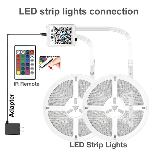DAYBETTER LED Strip Lights 200 ft (2 Rolls of 100 ft), Smart App Control Lighting Bedroom Rome Decor with Remote, RGB Music Sync Color Changing LED Lights for Party
