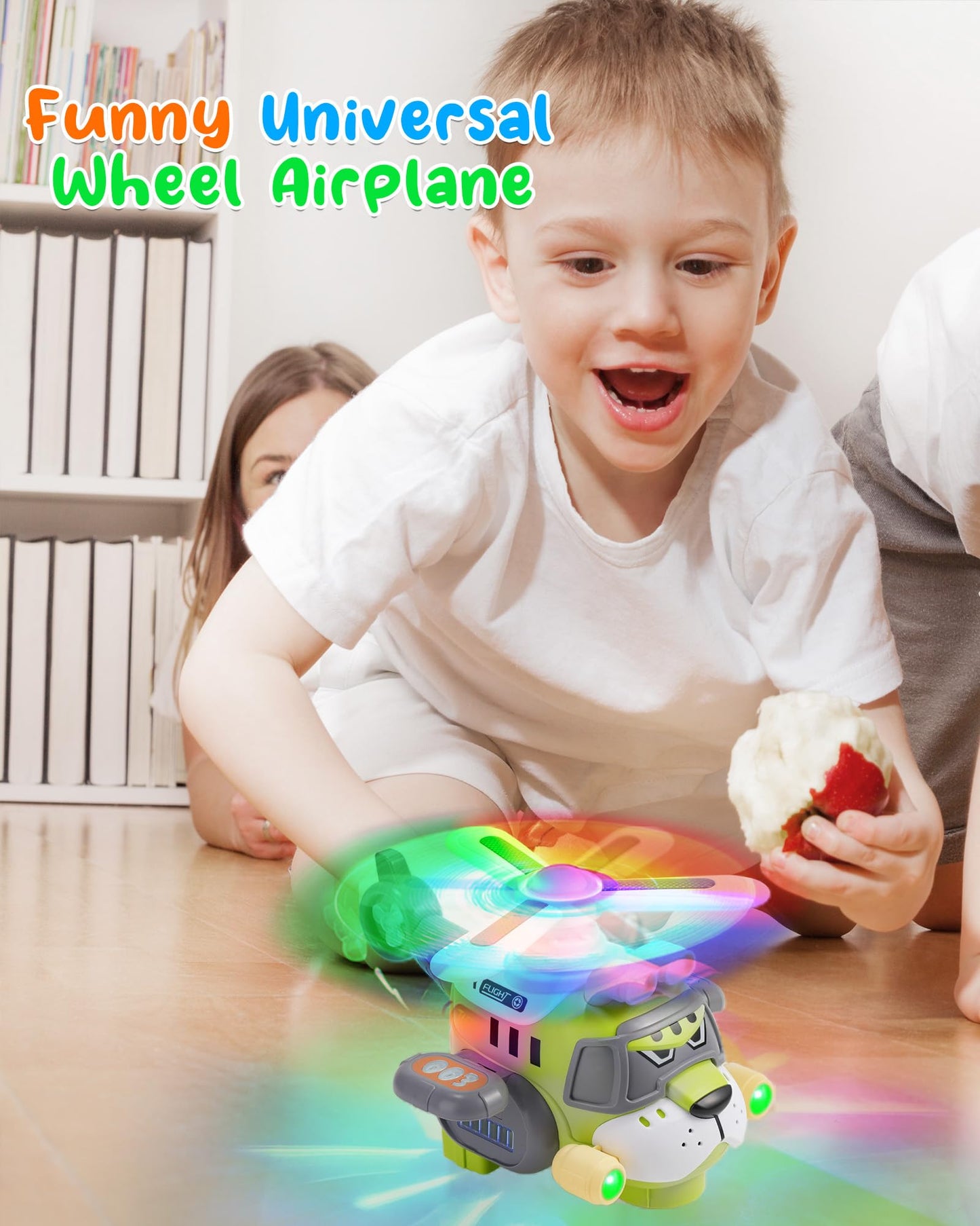 Gofimyee Tiger Style Kids Airplane Toy – Electric Helicopter Toy with Lights & Sounds, 360° Spinning Propeller, Bump-and-Go Action – Light-Up Toy for Toddlers Ages 3-7, Boys & Girls Birthday Gift