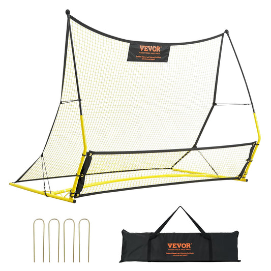 VEVOR Soccer Trainer, 2-in-1 Portable Soccer Rebounder Net, 71"x40" Iron Soccer Practice Equipment, Sports Football Rebounder Wall with Portable Bag, Perfect for Team Solo Training, Passing, Volley