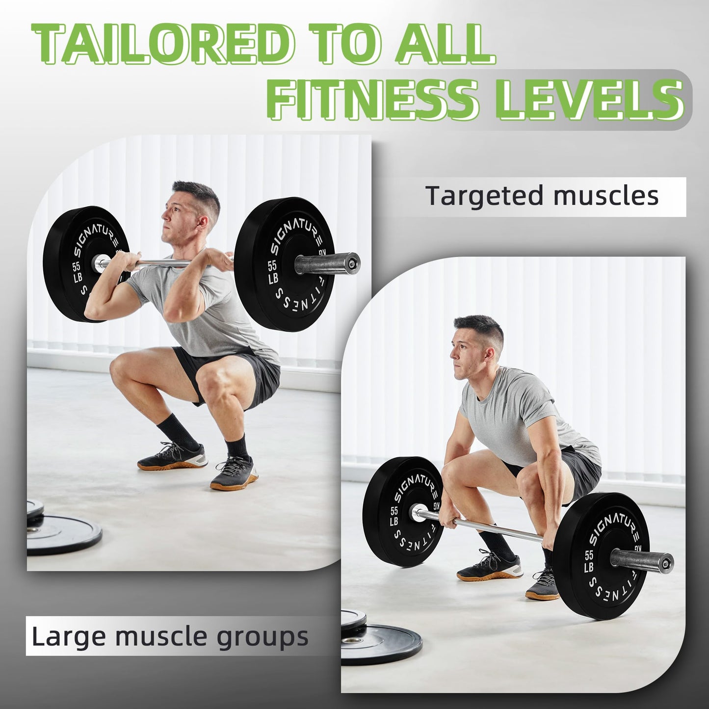 Fitvids 2-Inch Olympic Bumper Weight Plates Set Including 160 LB Weight Plates & 7FT Olympic Barbell Bar, Black