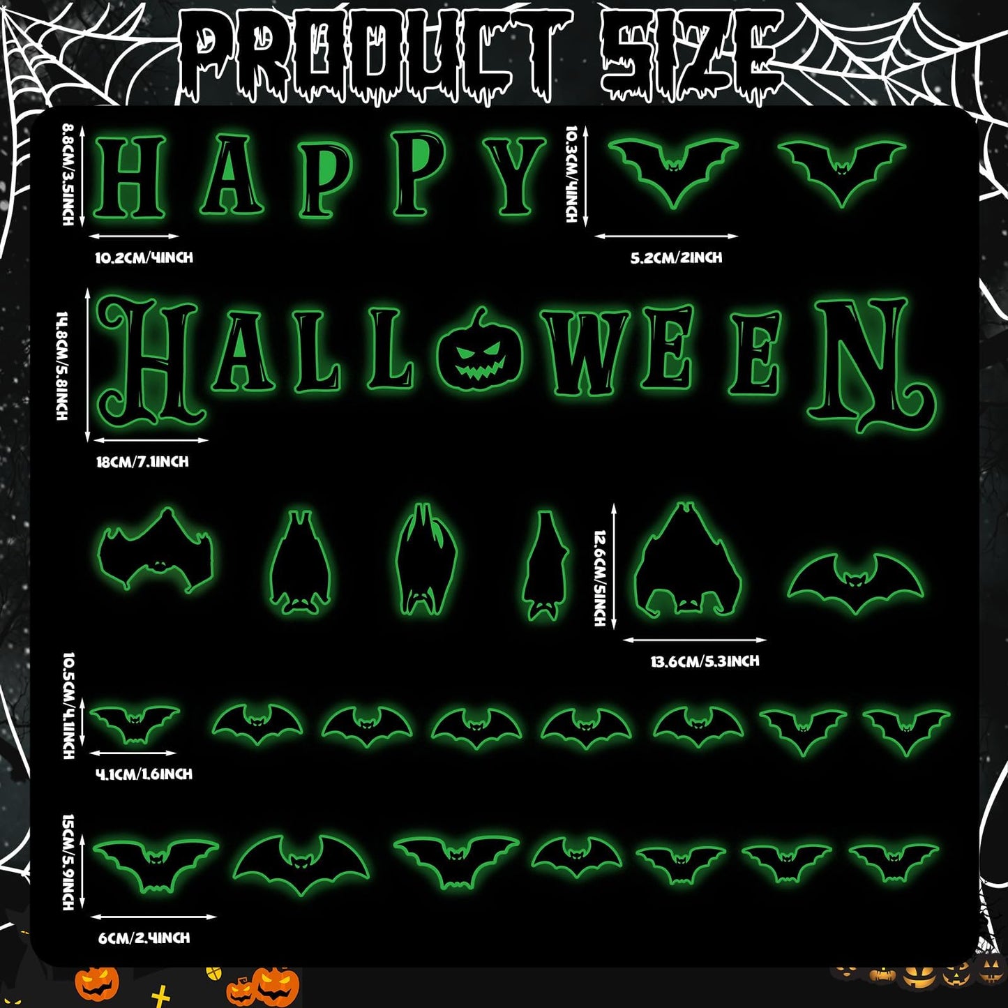 Lonfliness 45Pcs Halloween Garage Magnets Door Decorations Happy Halloween Reflective Black Bat Magnetic Refrigerator Stickers Holiday Magnet Large Decals for Halloweens Outdoor Funny Car Party Decor