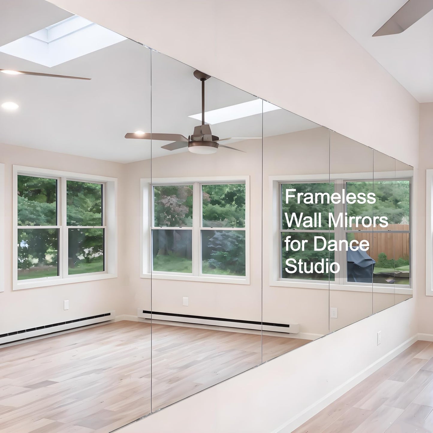 BRIVUE Gym Mirror for Home Gym - 72" x 72" (2 Pcs of 72x36) Large Frameless Wall Mirrors, Easy Mount Lightweight Non-Glass Nanomirror, Ideal for Dance Studio, Yoga, Fitness, Rehearsal, Pilates, Garage