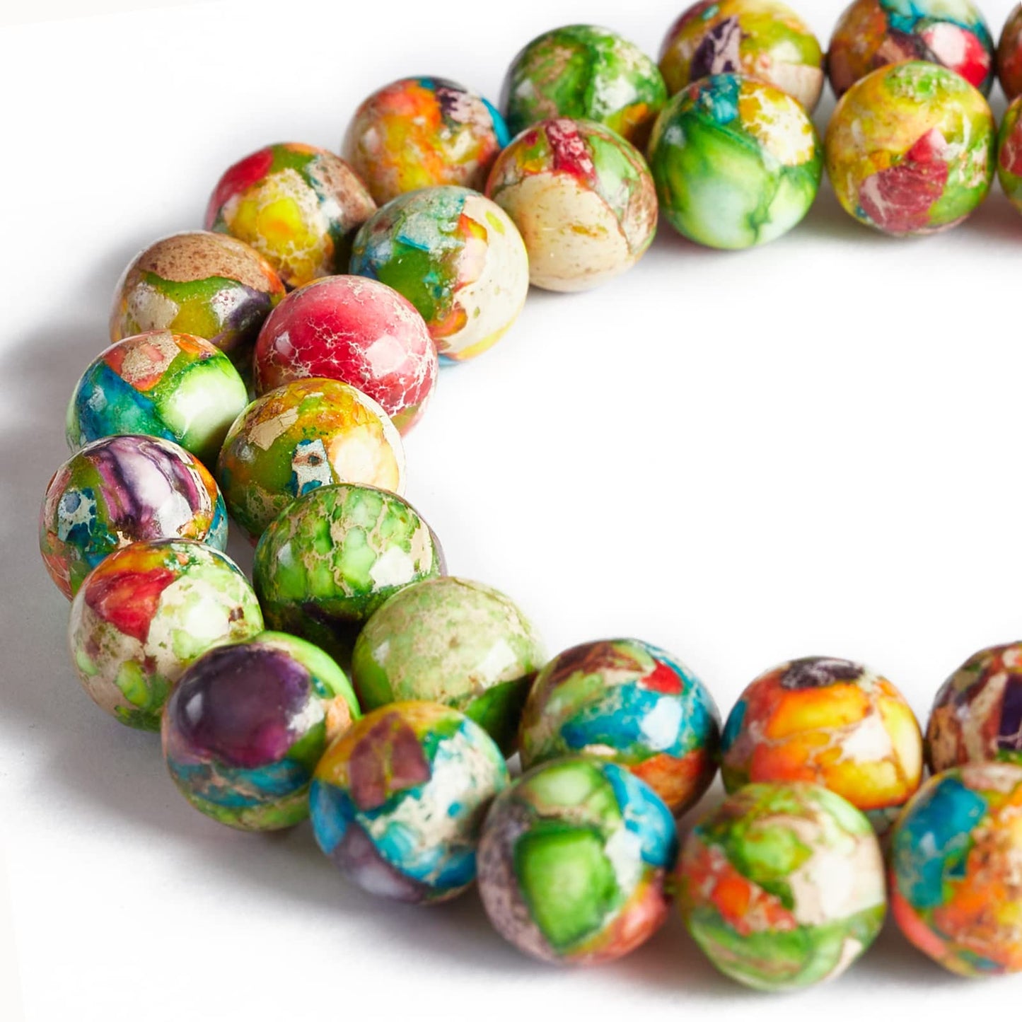 45pcs 8mm Natural Colorful Imperial Turquoise Beads Gemstone Beads Round Loose Beads for Jewelry Making
