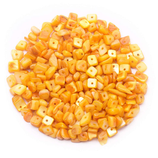 500 pcs Natural Chip Stone Beads, Citrine 5-8 mm Irregular Gemstones Healing Crystal Loose Bead for Jewelry Making Bracelet Crafting