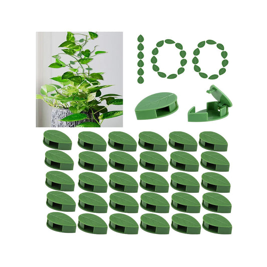 KOCNYDEY 100 Pcs Plant Climbing Wall Fixture Clips Acrylic Self-Adhesive Sticker Plant Fixer Vine Traction Invisible Holder Climbing Plant Green Leaf Vines Hook Fixing Clip Indoor Outdoor Decoration