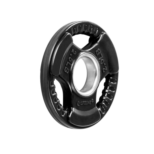Lifeline Fitness Rubber Grip Plates For Olympic Barbell - 2" Weight Plates for Home or Gym - Strength Training Single Plates - 2.5/5/10/25/35/45 LB Options