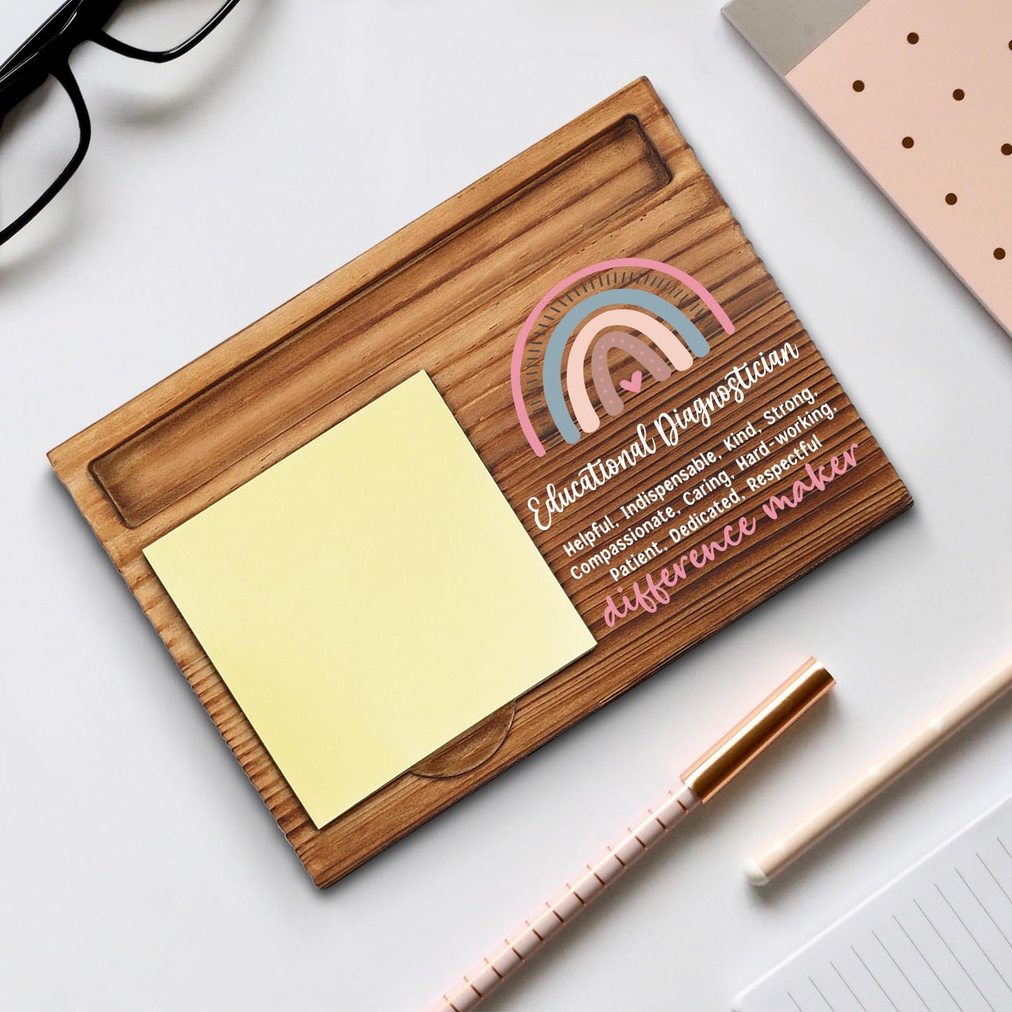 Educational Diagnostician Sticky Note Holder, Ed Diag Office Decor, Educational Diagnostician Thank You Appreciation Gifts for Women Self-Stick Note Pad Holders WPP101