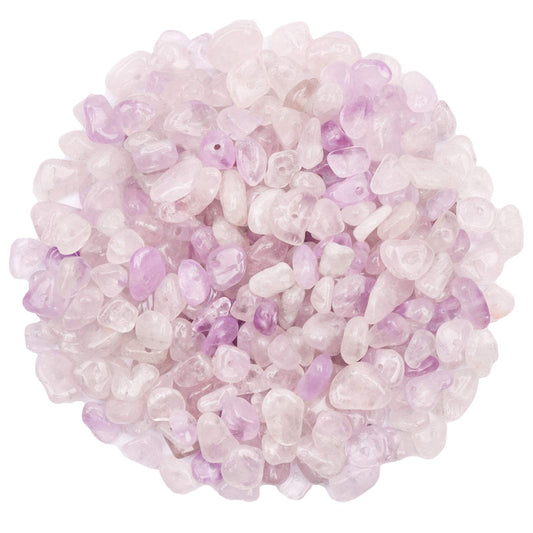 500 pcs Natural Chip Stone Beads, Pale Amethyst 5-8 mm Irregular Gemstones Healing Crystal Loose Bead for Jewelry Making Bracelet Crafting