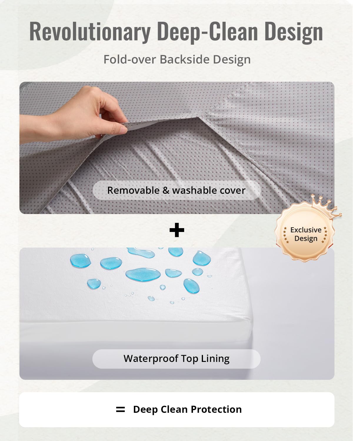 Blissful Diary 1.3" Thick Baby Play Mat, 50x50 Playpen Mat with Removable & Washable Cover, Ultra Soft Crawling Rug for Floor, Foam Cushion & Non-Slip Backing for Kid, Toddlers and Infants, Light Grey