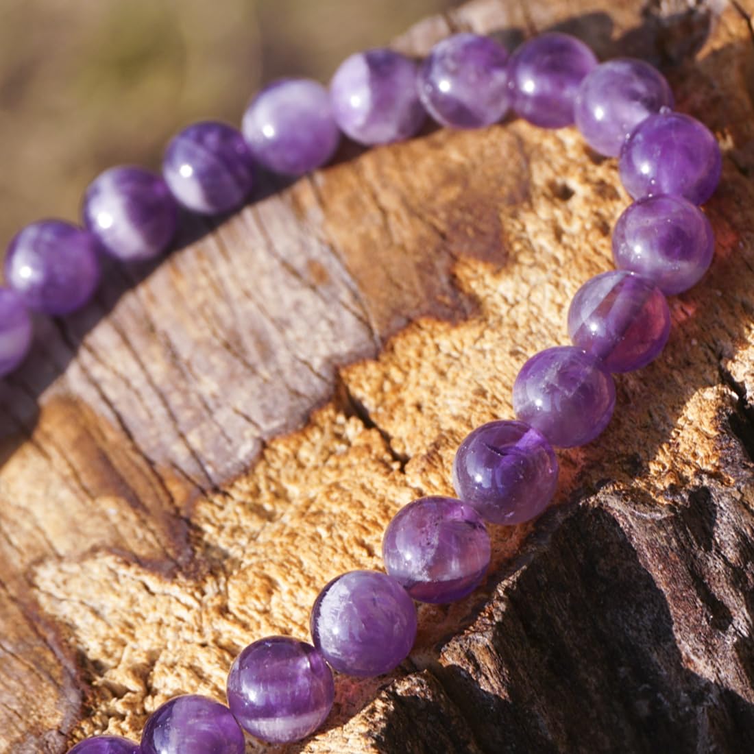 6mm Dream Amethyst Bracelet | Ethereal Crown Chakra Purple Crystal with White Inclusions - Handmade Meditation Spiritual Jewelry for Peace & Intuition | Beading Tool Kit - Fits for 6-7" Small Wrist