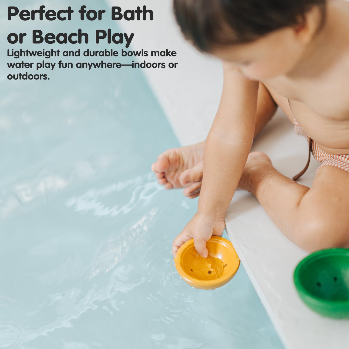 PlanToys® Fountain Bowl Set Montessori Water Play Toys for Toddlers | Sensory Bath & Beach Toy | STEM Toy for 1 Year Old | Eco-Friendly Pouring & Scooping Bowls