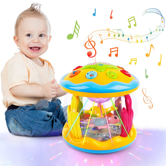 Baby Toys 6 to 12 Months Ocean Projector Baby Light Up Toys Musical Tummy Time Infant Toys 3-6 6-12 12-18 Months 6 7 8 9 Month One Year Old Birthday Gifts Boys Girls