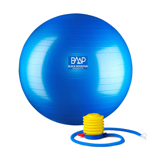 Black Mountain Products Professional Grade Stability Ball - Pro Series 1000Lbs Anti-Burst 2000Lbs Static Weight Capacity Blue