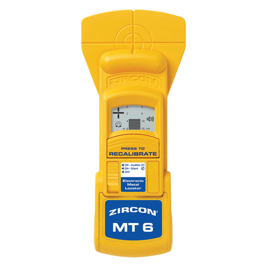 Zircon MetalliScanner MT6 Professional Metal Detector – Deep-Scanning Handheld Metal Locator for Ferrous and Non-Ferrous Metals – Detects Pipes, Rebar, and Studs in Walls, Floors, and Concrete, Yellow