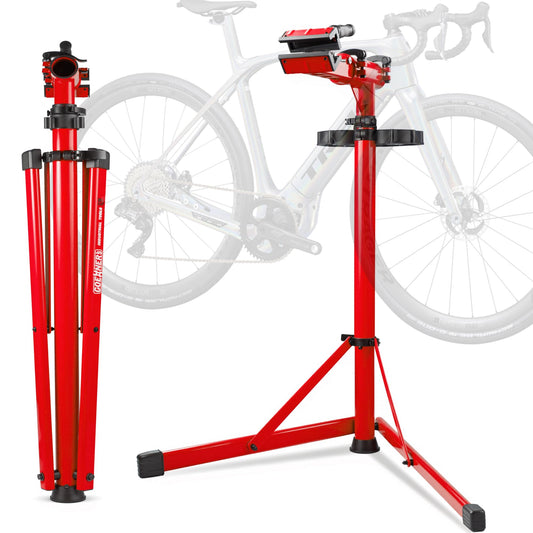 Keoslpy Upgraded Bike Repair Stand Max 176 lbs, Heavy Duty Bicycle Repair Stand, Portable Aluminum E Bike Stand Manintenance Workstand for Any Bike, Heavy E-Bike, Mountain Bike and Road Bike, Red