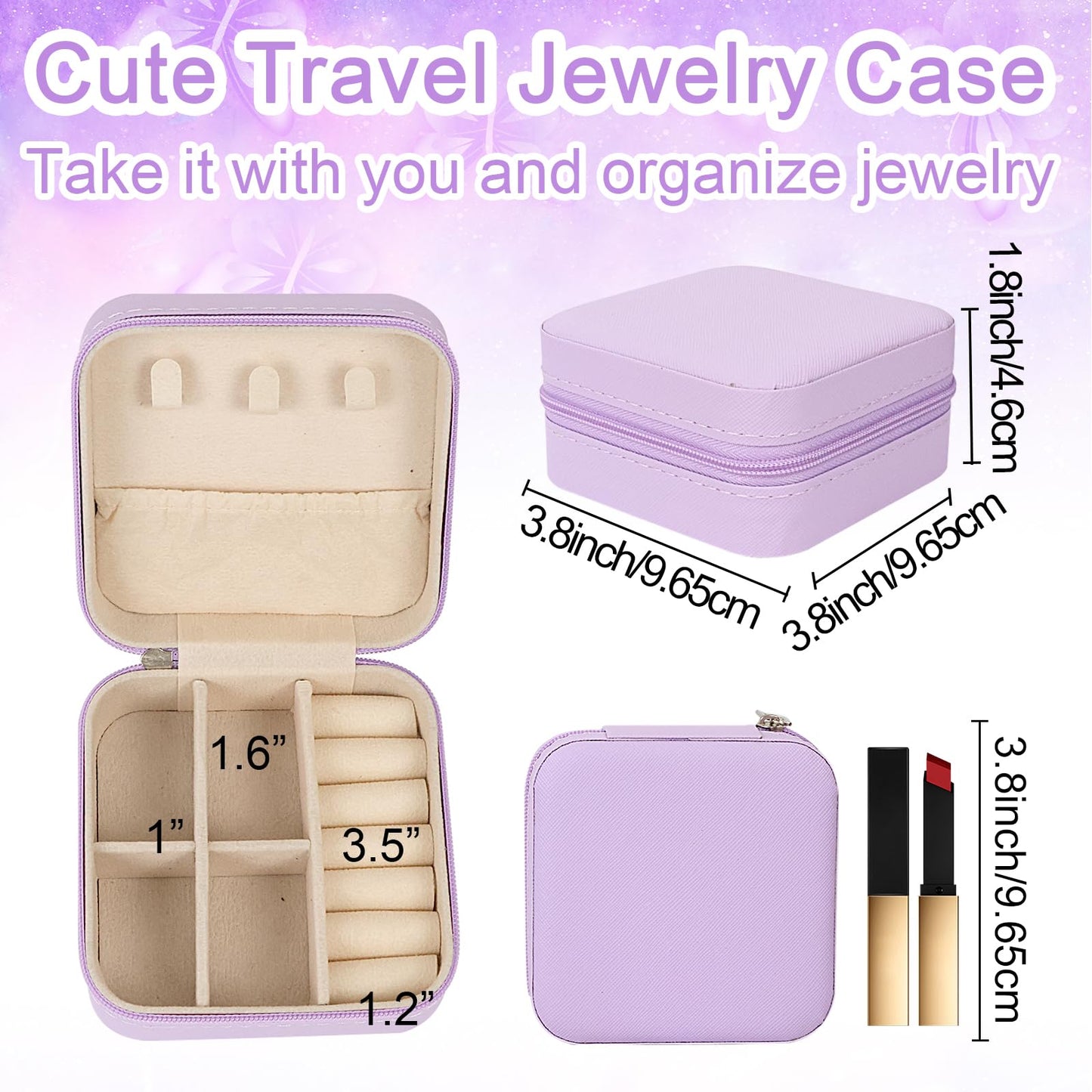 HOMENERGY Bridesmaid Proposal Gifts Set 6 - Will You Be My Bridesmaid Kit with Elegant Box Jewelry Box Glass Cup Invited Cards Knotted Bracelets Sunglasses Scrunchies Raffia Grass (Purple, 54 Pcs