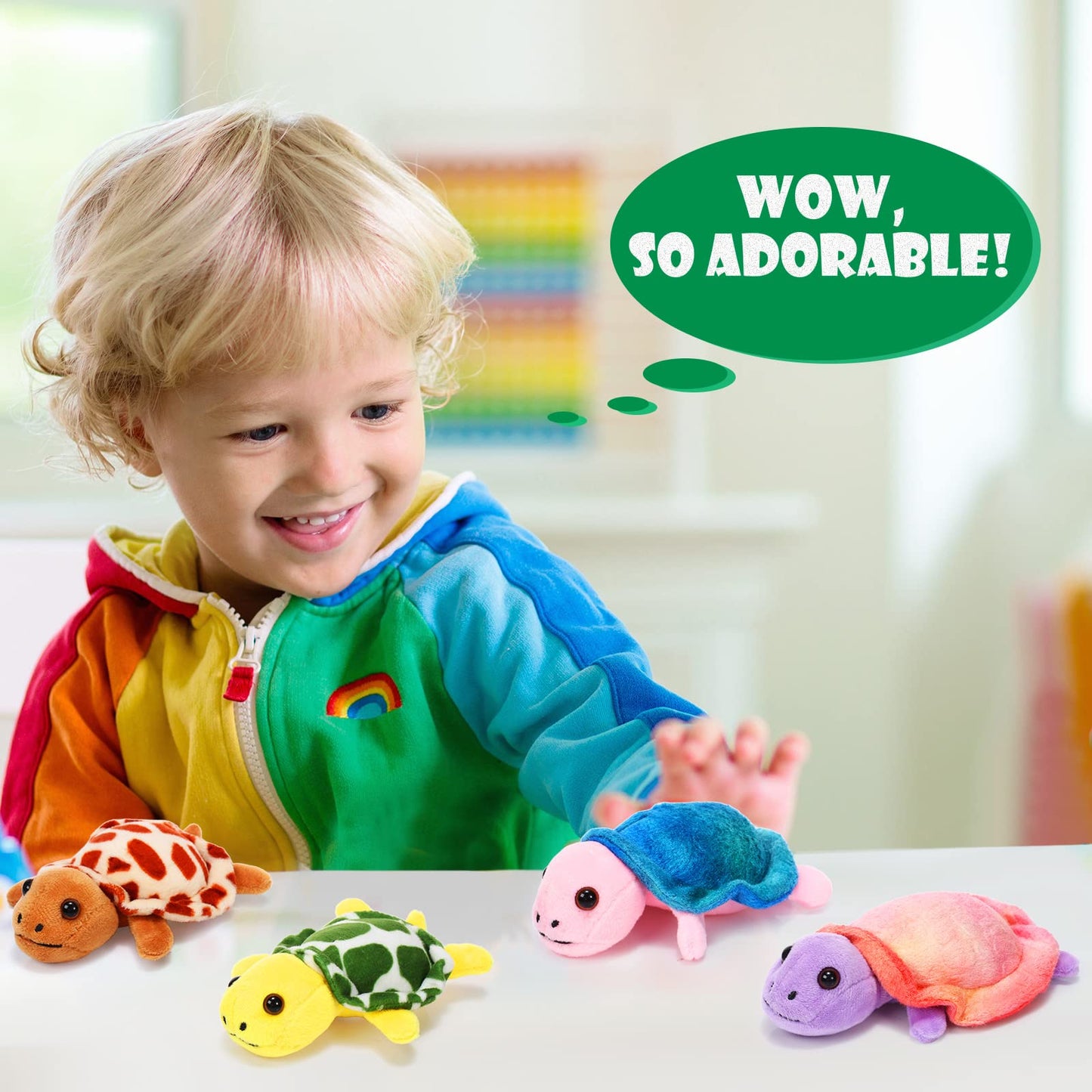 Aoriher 6 Pieces Sea Turtle Stuffed Animal with Babies 12" Mommy Stuffed Sea Turtle with 3 Little Plush 2 Plush Eggs Soft Pillow Tortoise Hugging Gifts for Kids Birthday Baby Shower Party(Modern)