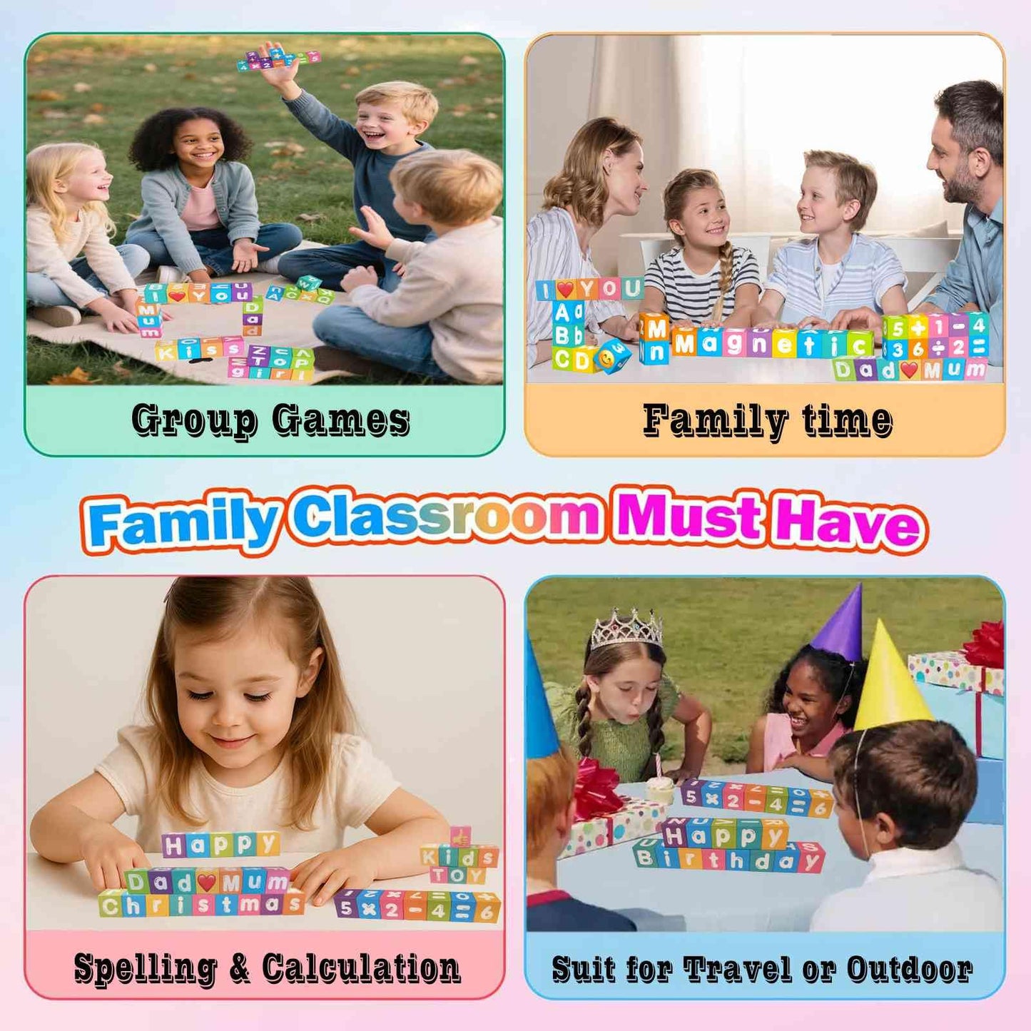 Portable Magnetic Letters Blocks Magnetic Alphabet & Numbers Montessori Learning Toys for Kids Educational Construction Travel Toys for Boys Girls 216 in 36 pcs