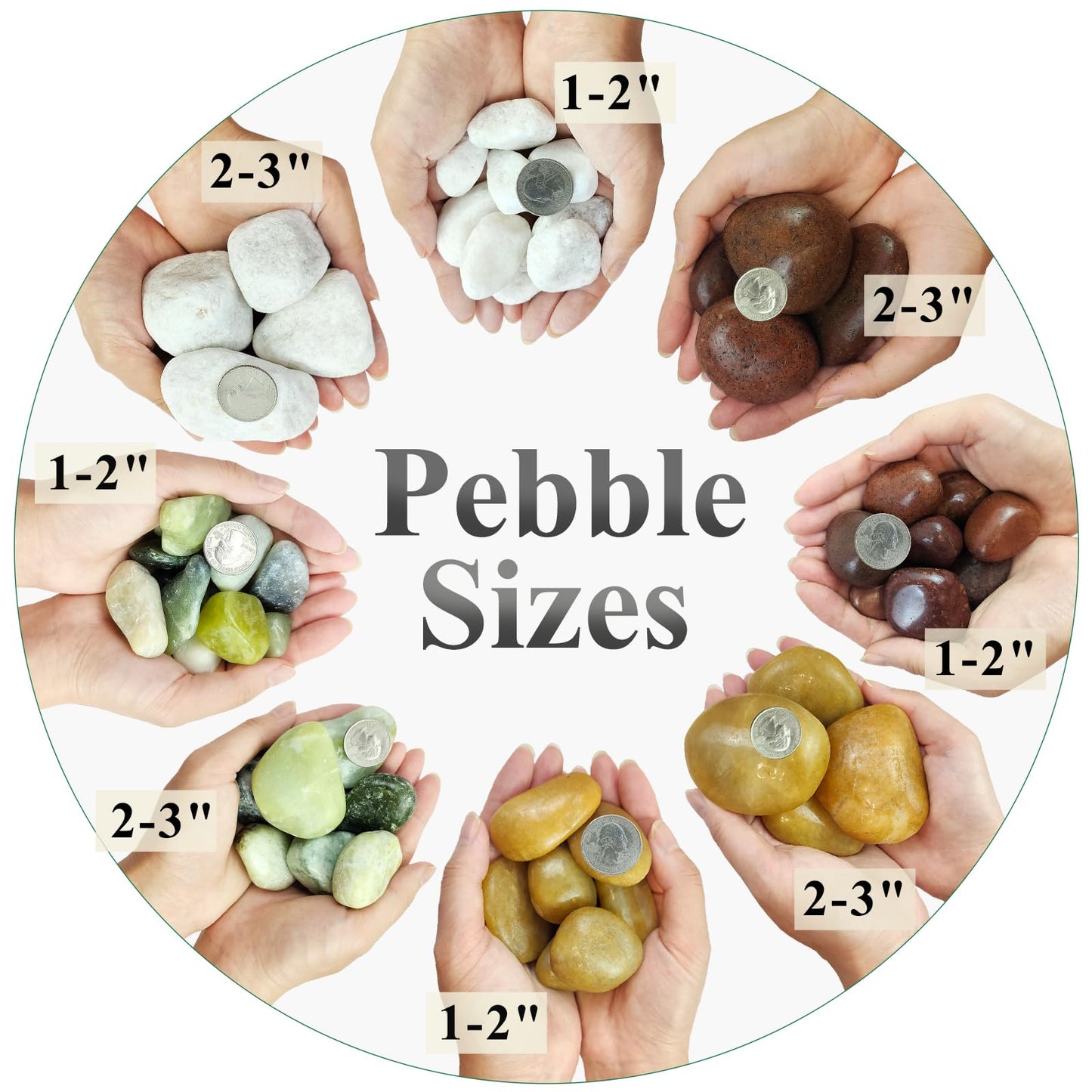 FANTIAN 40 lbs Yellow River Rocks for Landscaping, 2-3 Inch Polished Pebbles for Indoor Plants, Decorative Rocks Stones for Vases, Aquariums, Fountains, Pathways, Backyard and Garden