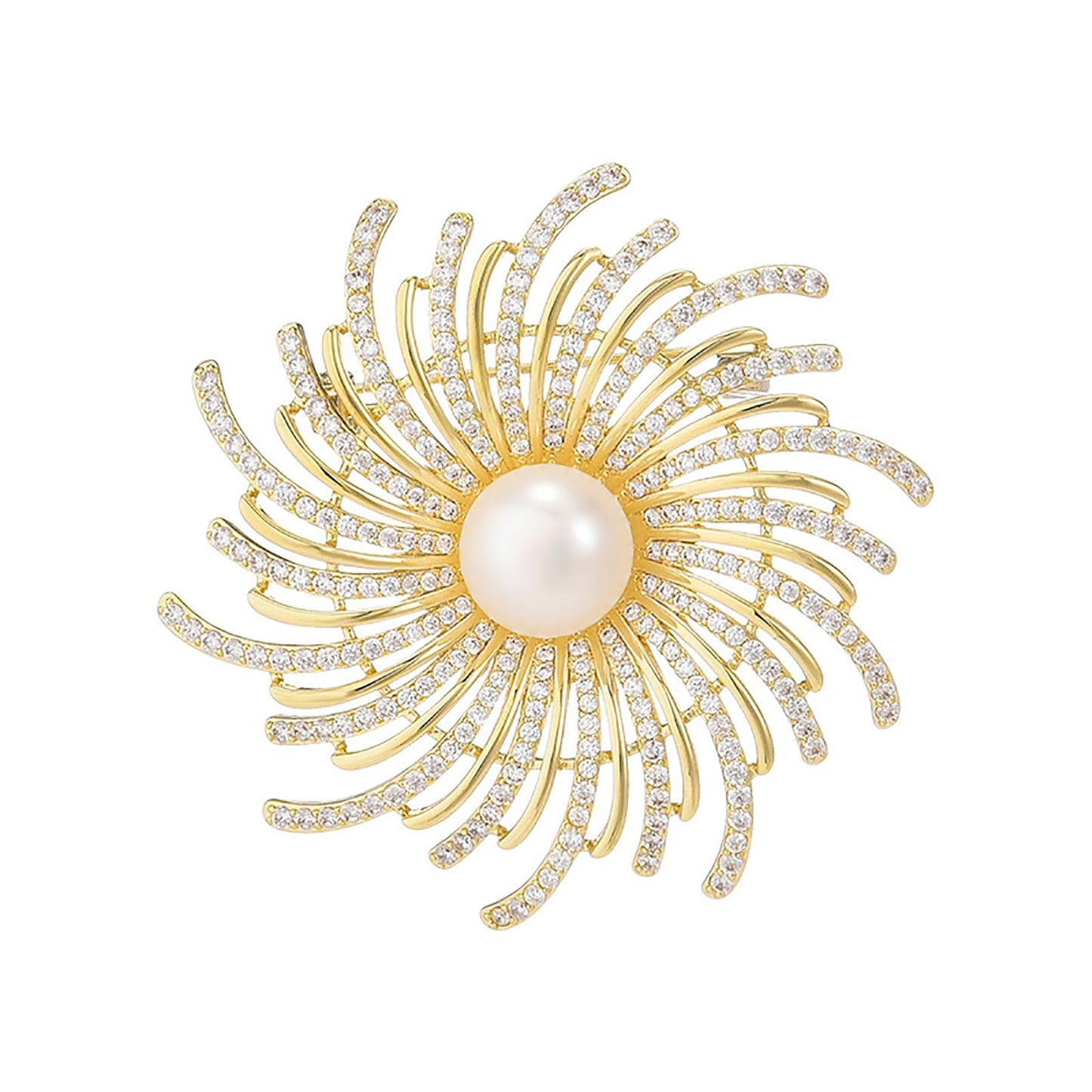 AILONMEI Brooches Jewelry for Women Fashion, Elegant Designer Costume Corsage Pearl Brooches & Pins Christmas Gift (Equinox Flower)