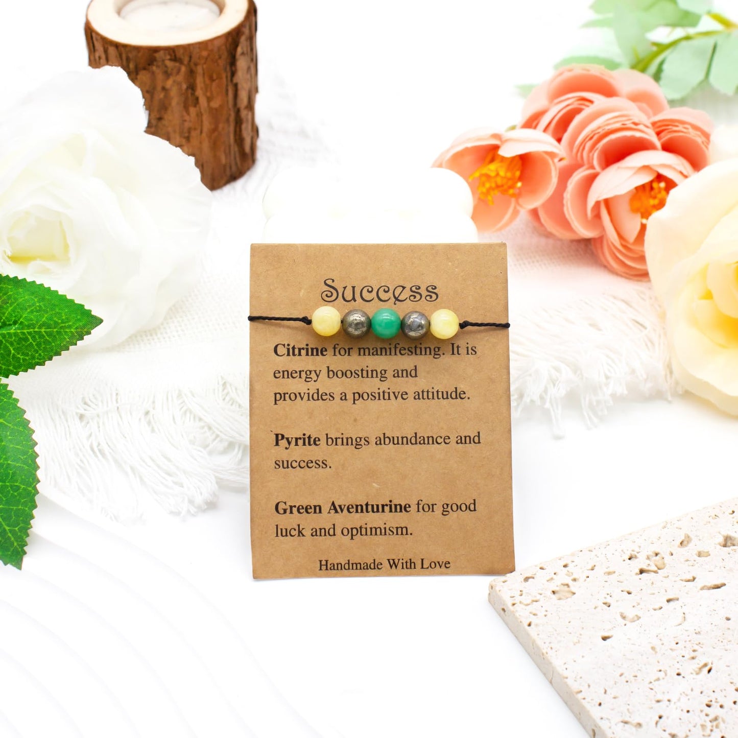 yfstyle Healing Spiritual Crystal Bracelets Anxiety Relief Bracelets Empath Protection Bracelet for Women Men Jewelry Gifts-Success