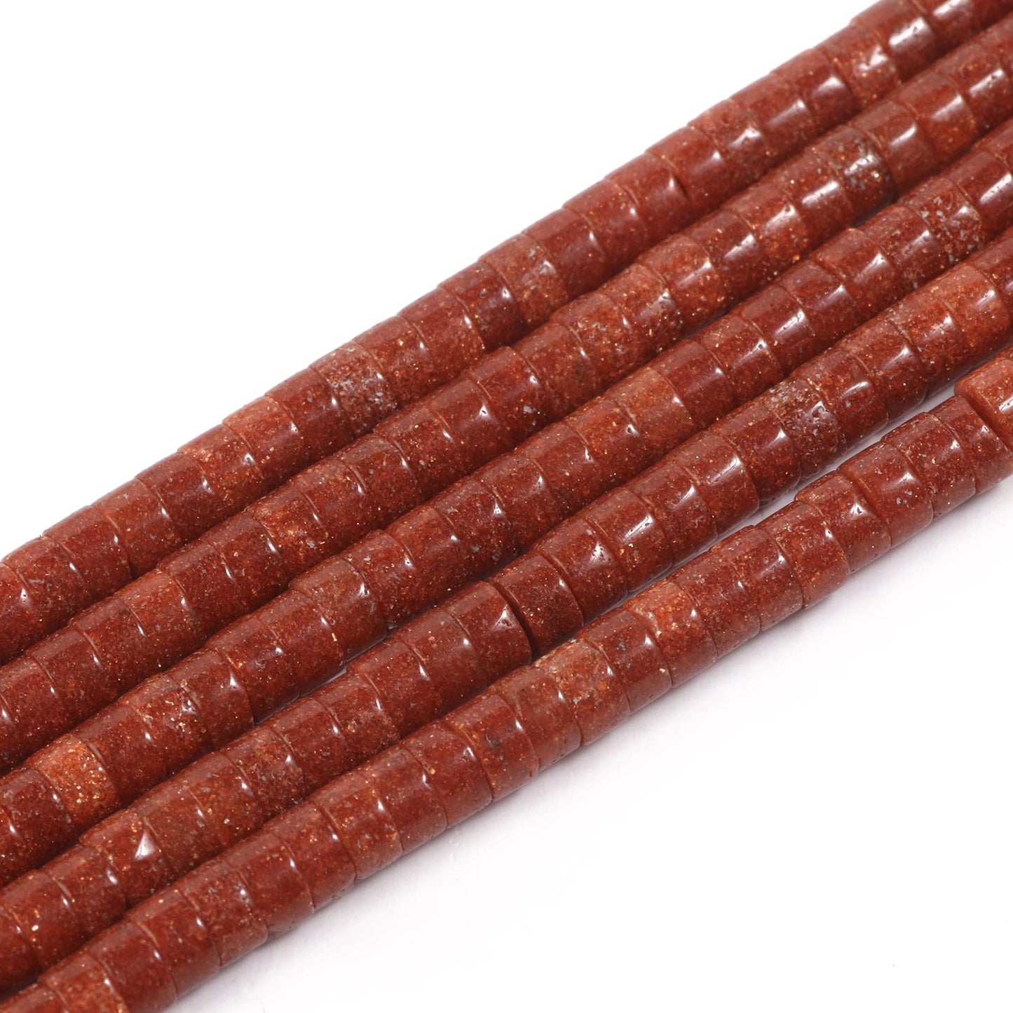 NITOPUPU 150Pcs 4×2mm Natural Gold Sandstone Spacer Stone Beads for Jewelry Making Supplies, Loose Semi Flat Round Gemstone Tube Beads for Bracelets DIY Crafts
