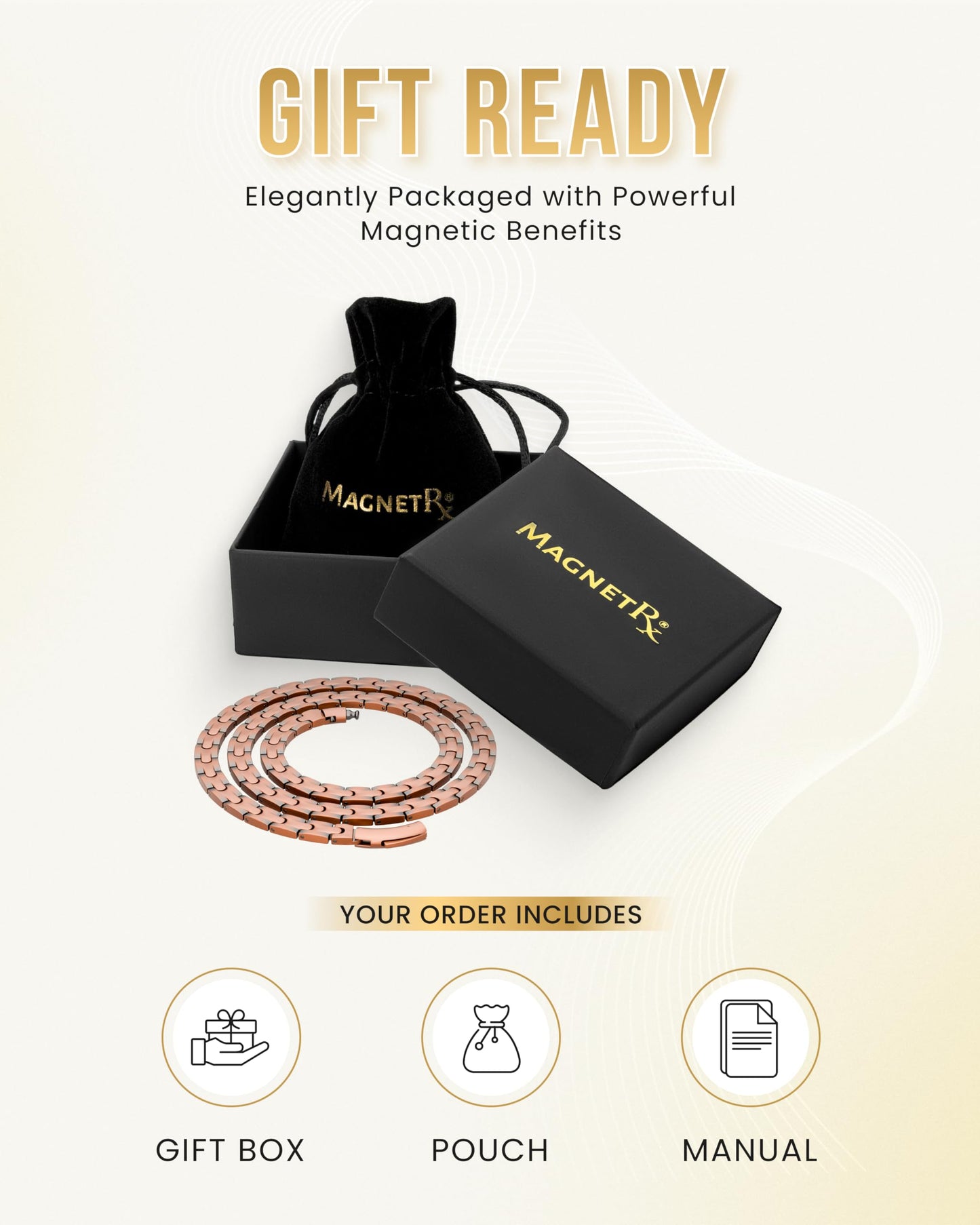 MagnetRX Copper Magnetic Necklace - Ultra Strength Magnetic Necklace for Men and Women - 99.9% Pure Copper Necklace with 55 Magnets (20 Inches)