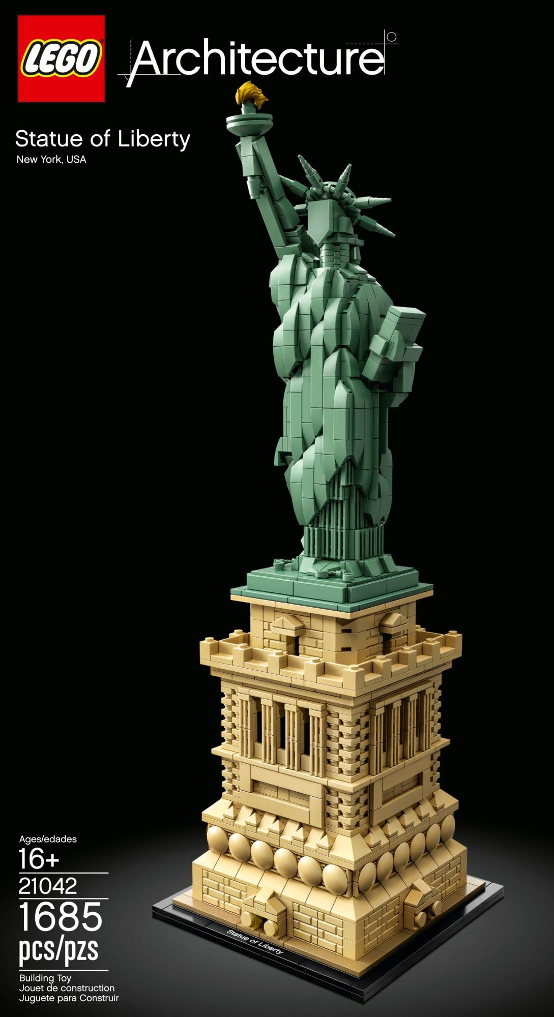 LEGO Architecture Statue of Liberty Model Building Set - Collectible New York City Souvenir, Creative Home Décor or Office Centerpiece, Great Gift Idea for Adults and Teens, 21042