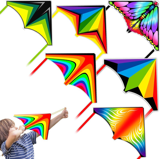 6 Pcs Mini Kites for Kids Ages 3-5 4-8 8-12, Finger Launcher Kites Easy to Fly on Beach|Park|Plaza|Garden|Backyard, Great for Birthday Party Favors Goodie Bags Stuffers