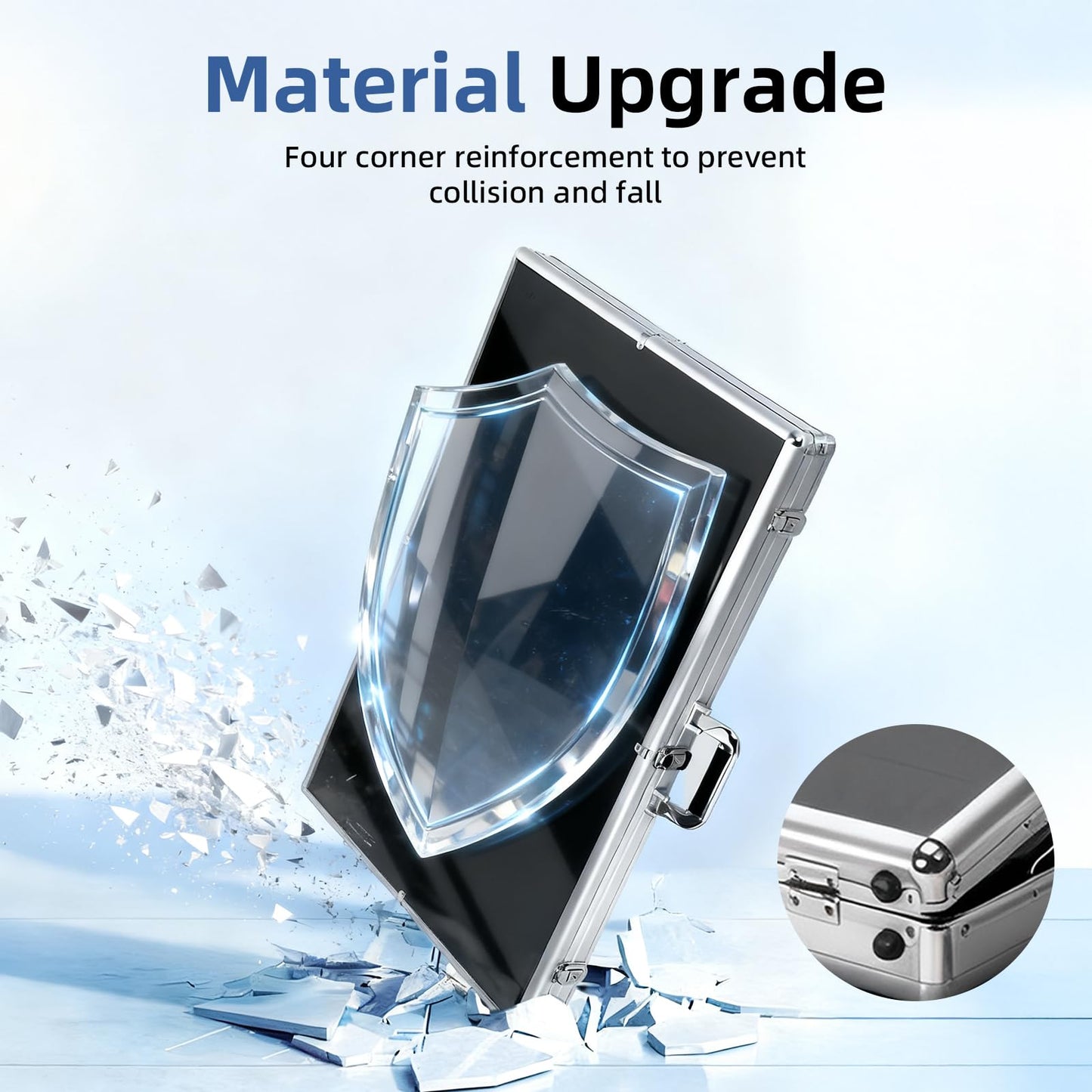 Large Portable Card Show Display Case 34"x22", Aluminum Lockable Trade Show Display Case with Acrylic Side and Handle, Tabletop Showcase for Baseball Sports Graded Cards TCG Craft Jewelry Collection