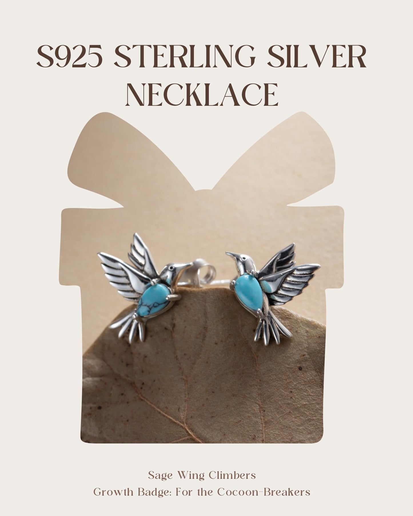 S925 Sterling Silver Turquoise Dragonfly Sunflower /Hummingbird/Butterfly/Cross/Anchor Earring Vintage Bohemian Jewelry Natural Drop/Stud Earrings Birthday Jewelry Gifts for Women (Hummingbird Turquoise Stud-Earrings)