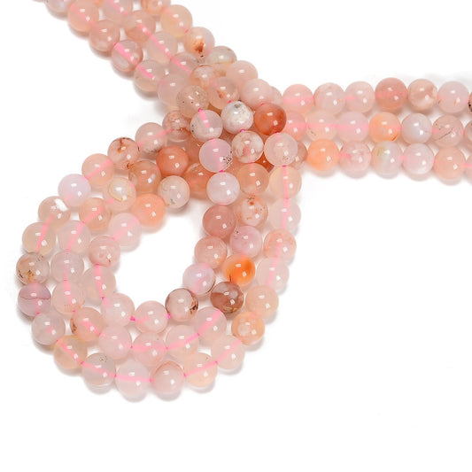 48Pcs 8mm Coffee Vein Agate Natural Round Loose Real Stone Beads Gemstone Genuine for DIY Hand Made Craft Jewelry Bracelet Earring Necklace String Making Energy Healing Power