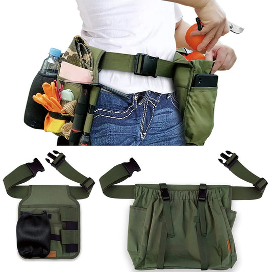 Gardening Apron Garden Tool Belt Set for Women with Pockets - Practical Gardening Belt Garden Aprons for Women, Perfect Gardening Gifts for Women, Best Mother’s Day Gift for Mom and Wife