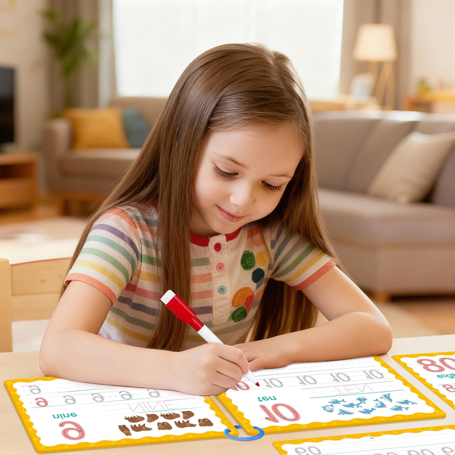 Tracing Books for Kids Ages 3-5, Preschool Learning Activity Book, Prek Workbook Learn to Write, Dry Erase Handwriting Writing Practice, Numbers Tracing Workbook-Kindergarten Learning Busy Book
