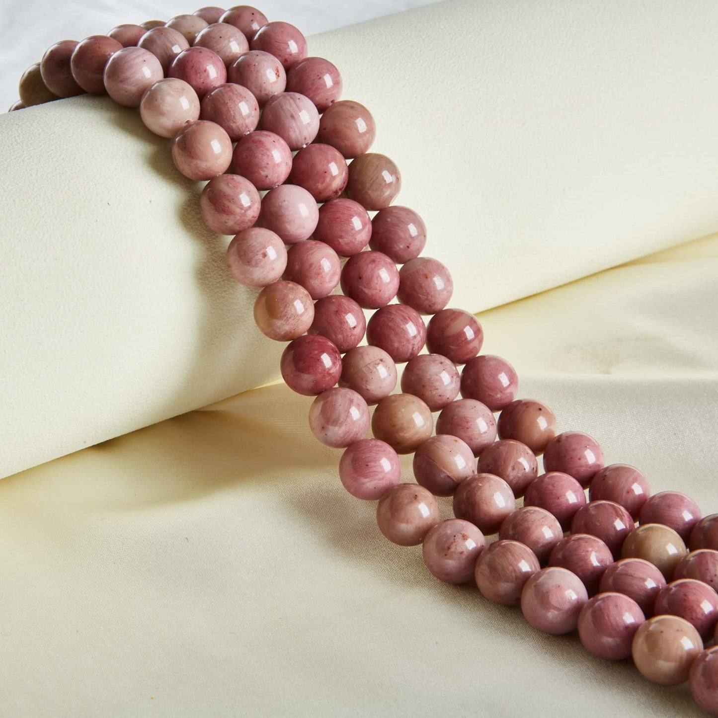 35pcs 10mm Rhodonite Beads Natural Gemstone Beads Round Loose Beads for Jewelry Making