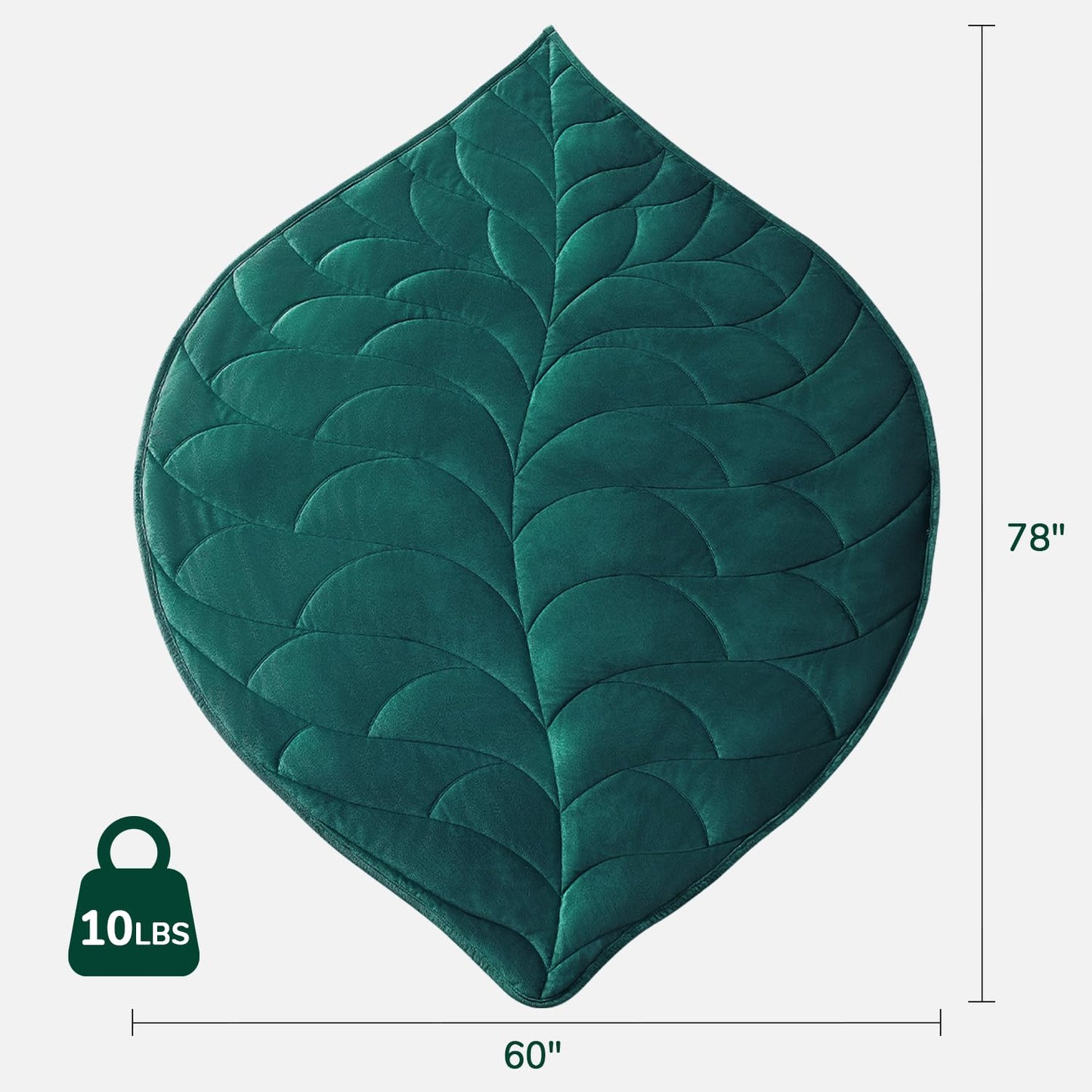 Kaisa Weighted Blanket for Adults (10 lbs, 60" x 78"), Soft Heavy Blanket Machine Washable, Queen Size Weighted Blankets with Glass Beads for Stress Relief and Sleep Promotion,Green