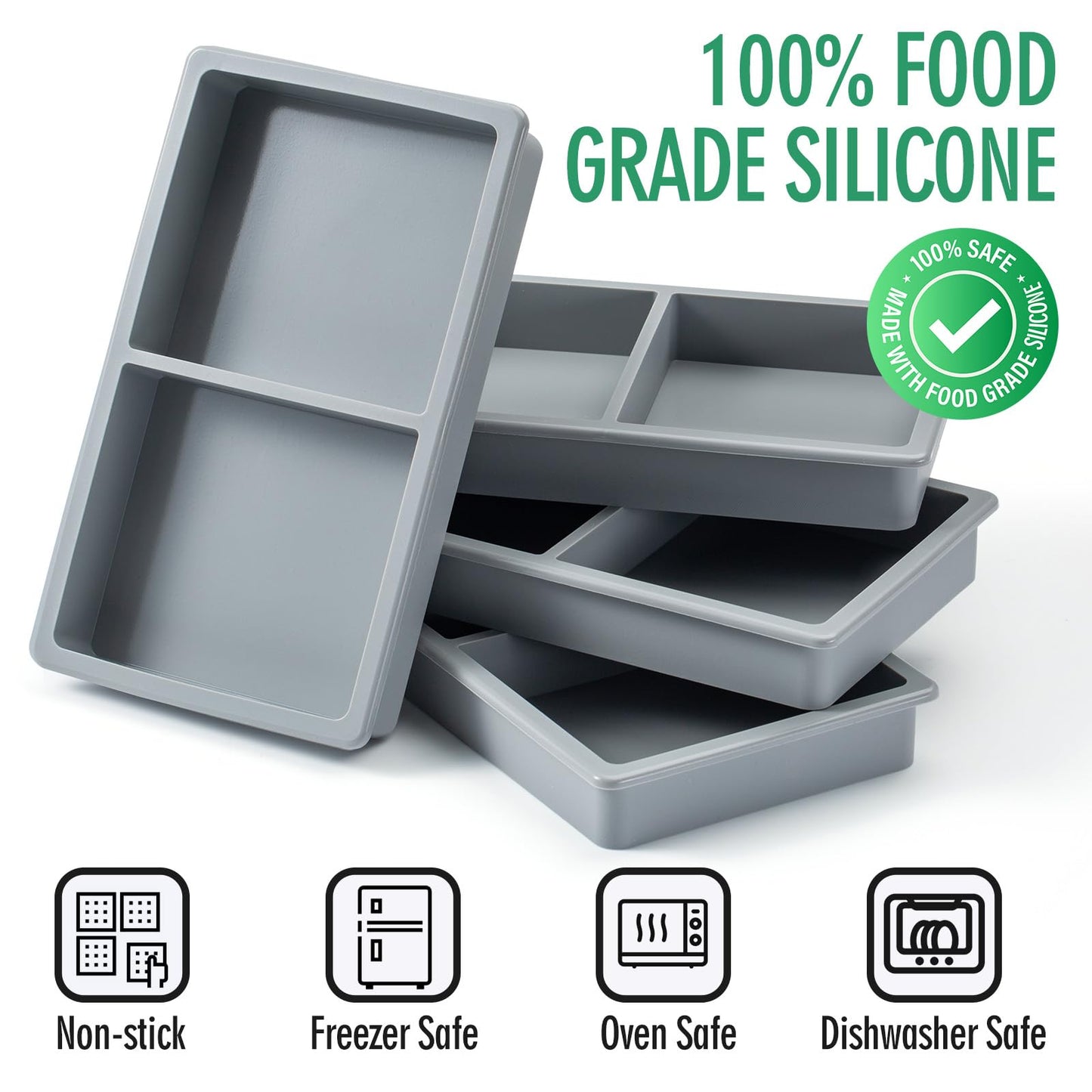Silicone Tray Dividers for Harvest Right Freeze Dryer Medium Trays, Silicone Food Molds for Harvest right freeze dryer accessories, 4 pcs silicone food freezer tray Match one Medium Trays