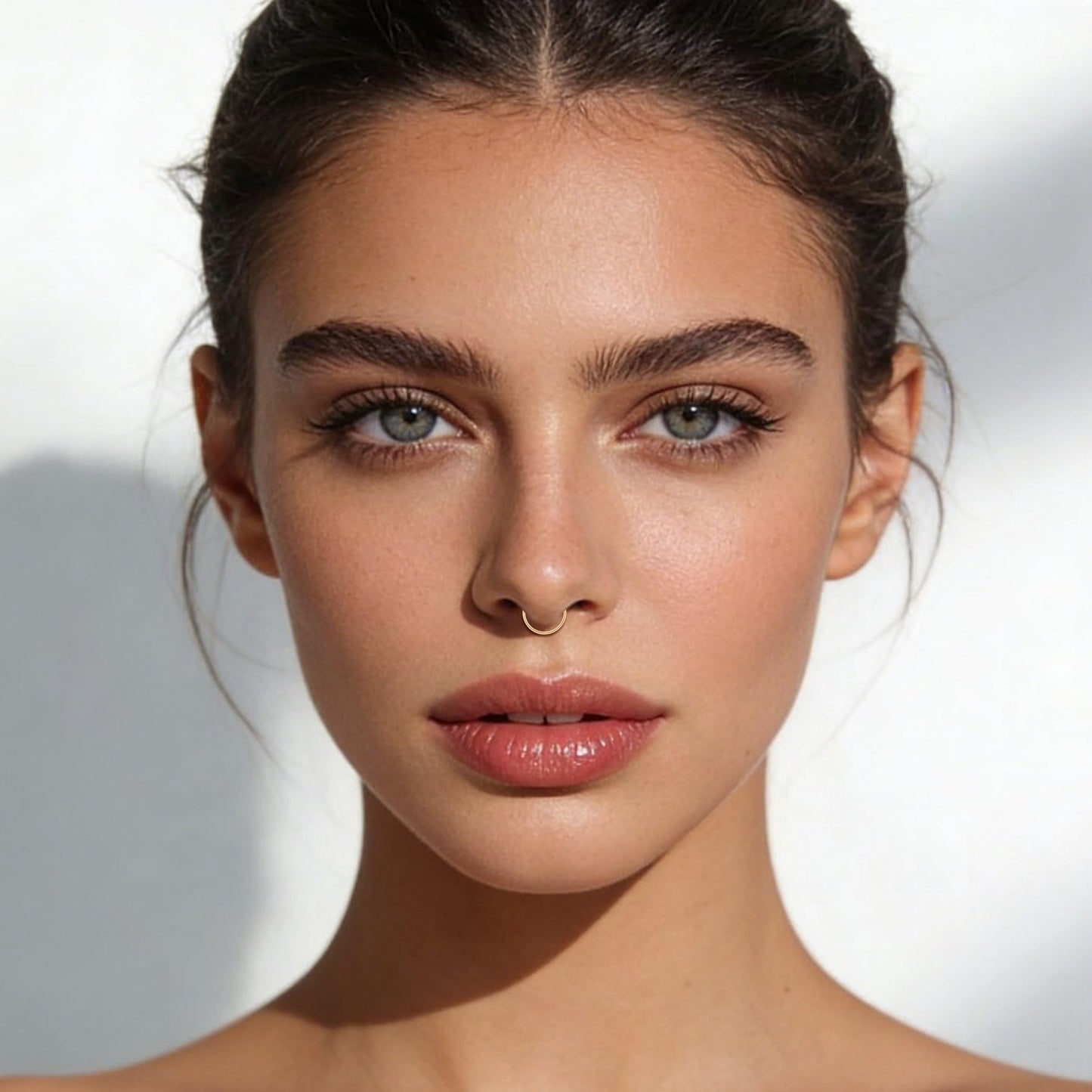 JFORYOU FORYOU Fake Nose Ring Fake Nose Piercing Fake Nose Rings Hoop for Women Faux Nose Piercing Clip on Non Pierced Faux Body Piercing Jewelry for Women Men