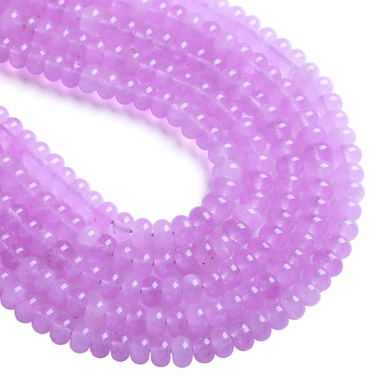 5x8mm 76pcs Lavender Amethyst Rondelle Spacer Loose Beads Abacus Disk Stone Round Loose Gemstone Beads for Jewelry Making DIY Bracelet Necklace