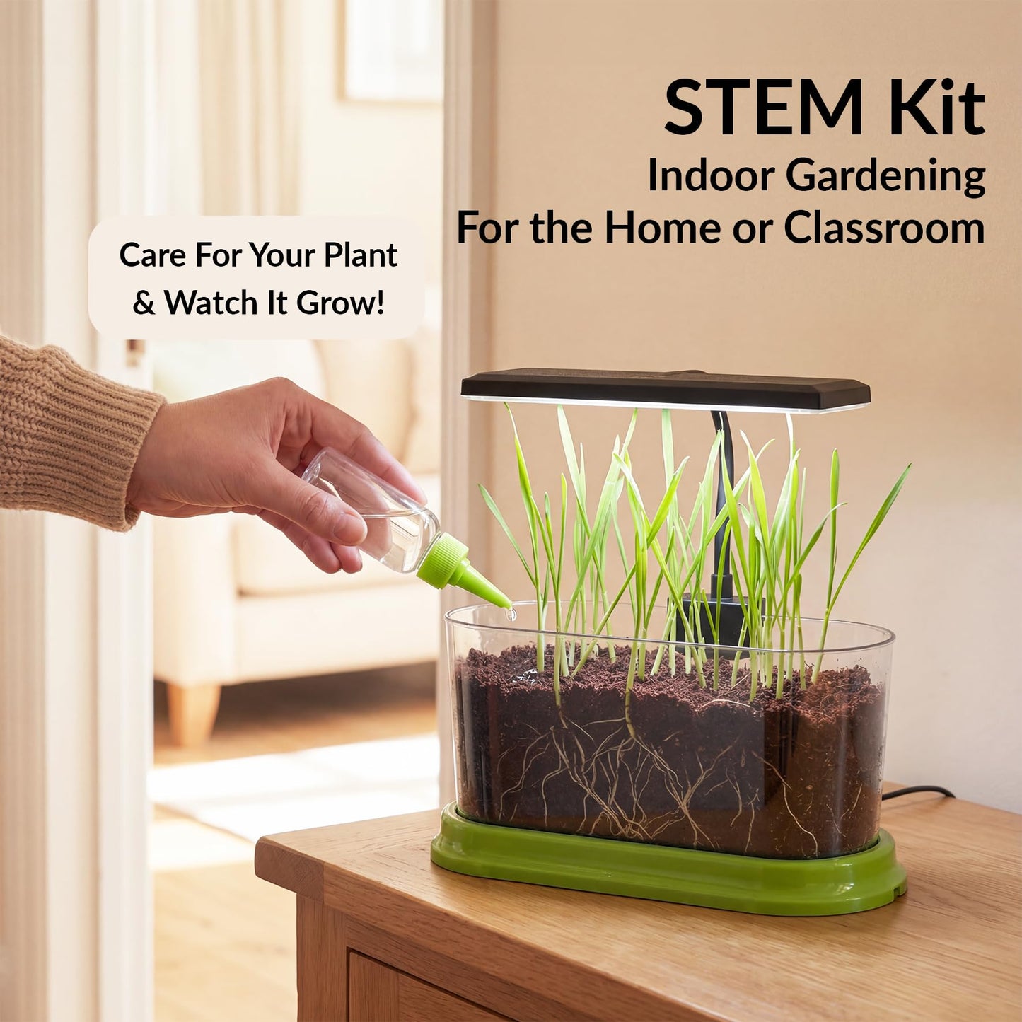 Plant Growing Kit with LED Grow Light & Root Viewer Window, Indoor Garden Kit for Kids & Beginners, STEM Kit, Vegetable & Herb Garden, Indoor Gardening, Science Kit for Kids - Grow Your Own Plant