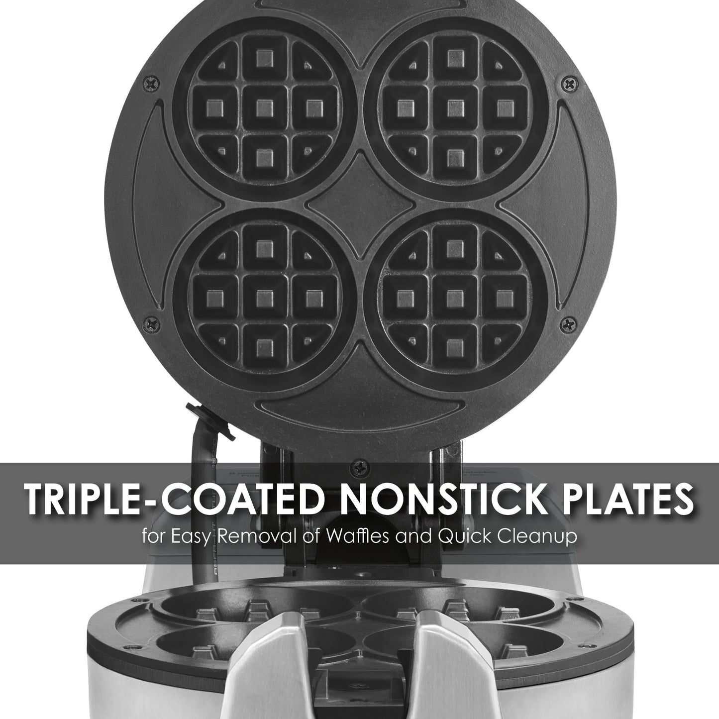 Waring Commercial WMB400X Single Mini Belgian Waffle Maker w/Cast Aluminum Grids 120V, 1200W 5-15 Phase Plug