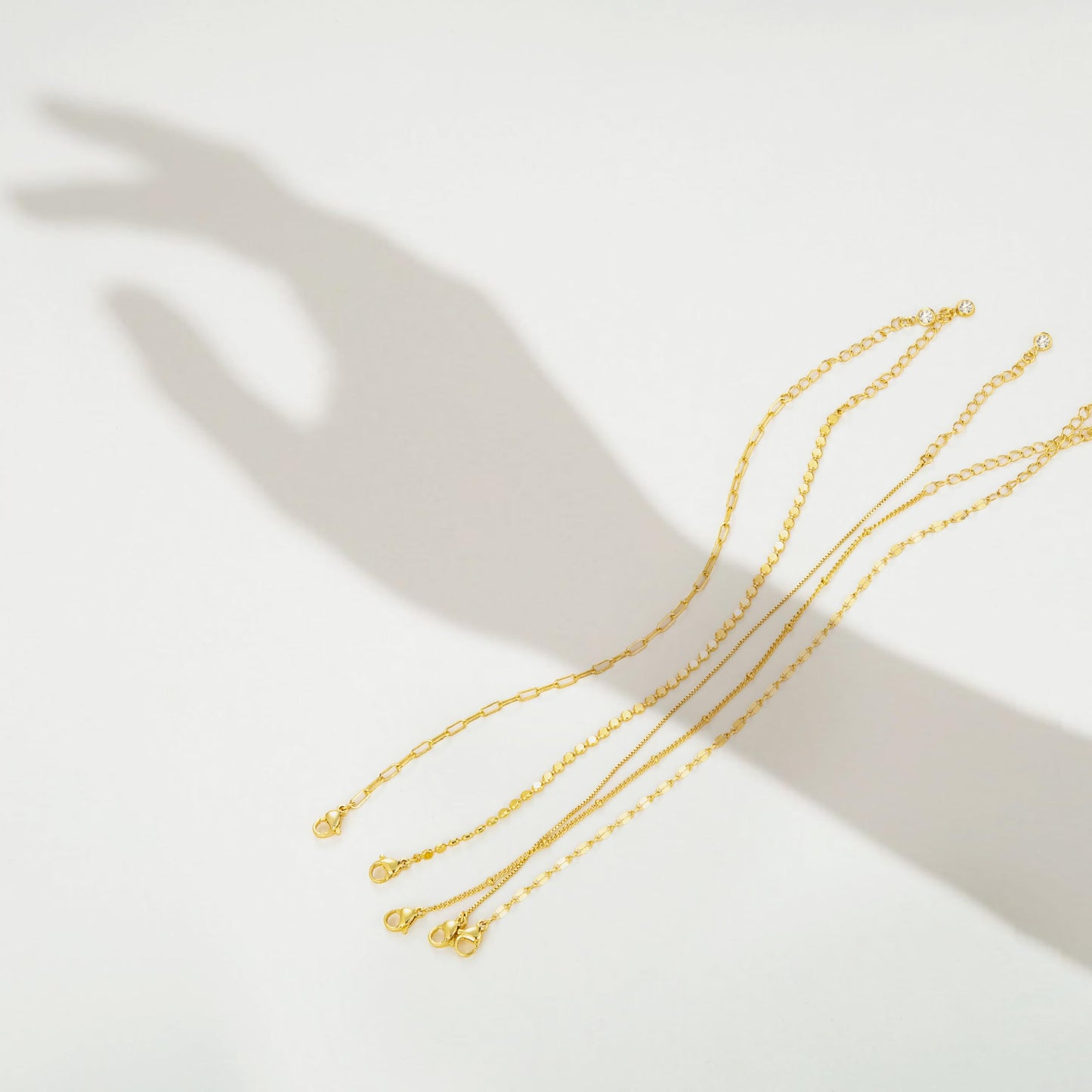 Dainty 14K Gold Plated Bracelets for Women, Stackable Satellite Paperclip Lip Bracelet Set Tiny Lip Dot Chain Box Link for Handmade Gift Minimalist Cute Trendy Jewelry Gold Accessories for Women