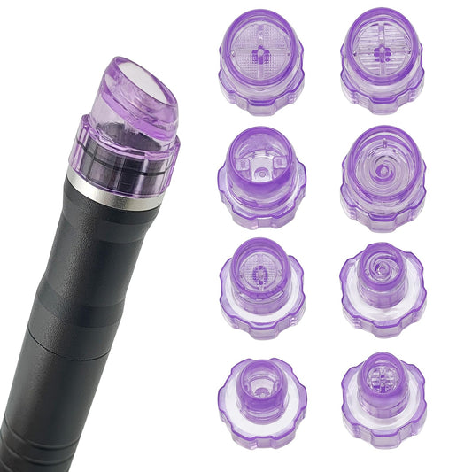 Elitzia Plastic Dermabrasion Microderma Heads Facial Aqua Peel Tips Water Peeling Caps Facial Care Skin Cleaning Tool Beauty Machine Replacement Spare Parts 8pcs Per Set（Purple）