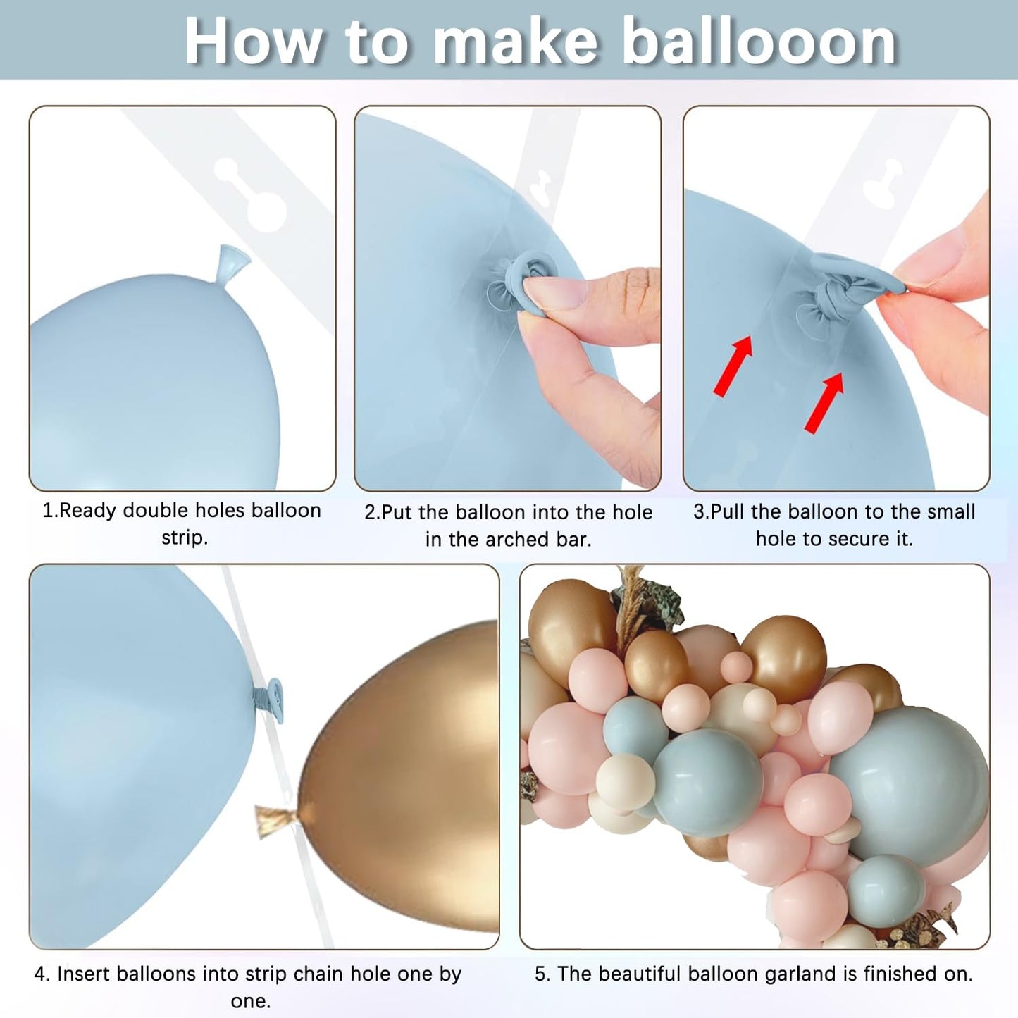 Gender Reveal Balloon Arch Kit, 144PCS Dusty Pink and Blue Balloons Chrome Gold Sand White Balloons for Boy or Girl Gender Reveal Boho Bachelorette Birthday Wedding Bridal Bear Theme Decorations