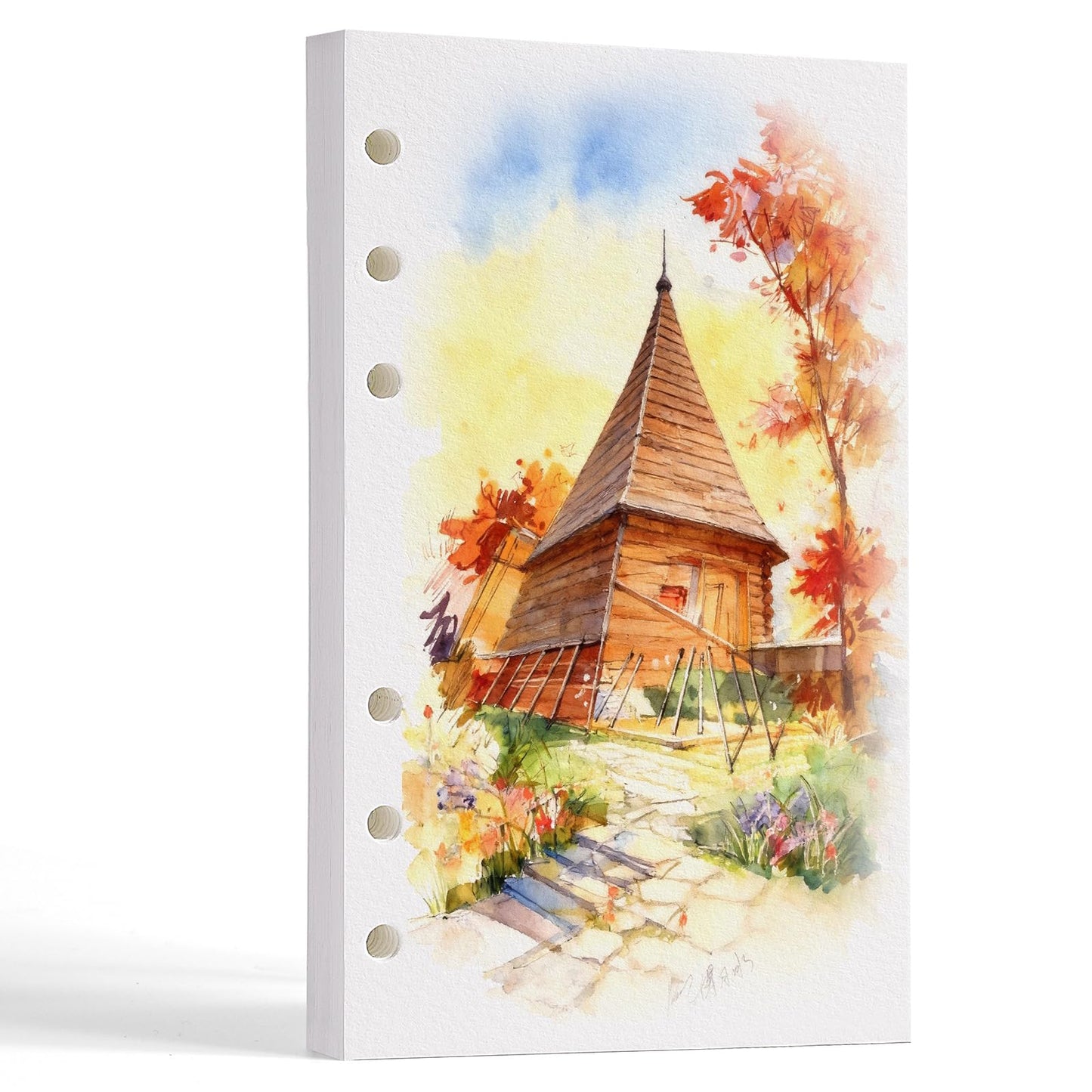 Fuumuui Watercolor Sketchbook Paper Refill - 20 Sheets 140 LB (300 GSM) Cold Pressed, Acid-Free Cotton Paper for Painting, Drawing, Art Journaling, Sketchbook As Travel Notebook - 4 x 6.5 inches