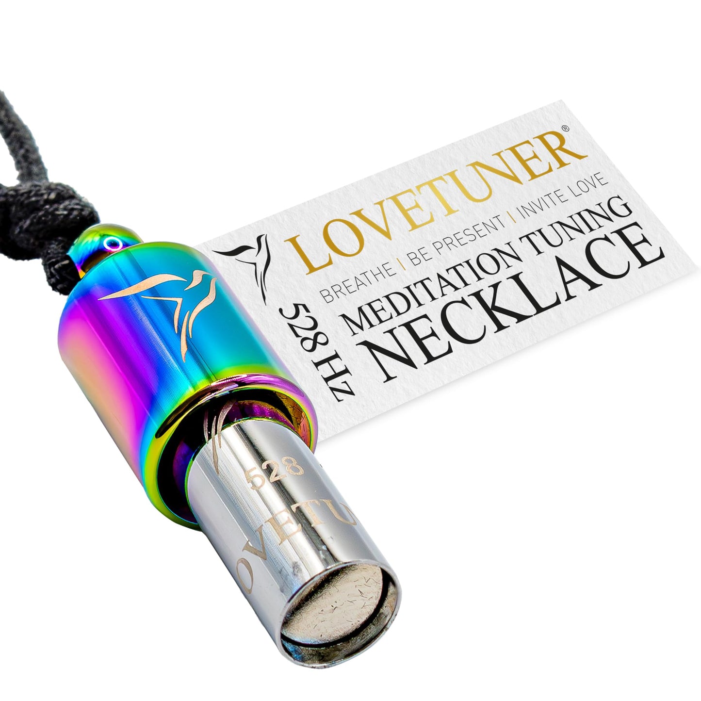 Lovetuner 528Hz Breathing Necklace for Stress Relief, Mindfulness & Meditation | Sound Healing Whistle for Anxiety, Focus, Calm & Relaxation | Emotional Wellness, Inner Peace & Balance Necklace | Waxed Chain, Viola